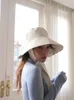 Wide Brim Hats Bucket wide Hat with String Women Korean Version Big Fisherman Foldable Japanese Sun Sunscreen Beach 230825