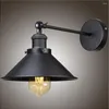ウォールランプ工業用sconceライトメタルランプシェードビンテージスタイル180度調整可能な照明方向（黒）
