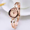 Wristwatches Fashionable Lady's Bracelet Quartz Watch Stainless Steel Rose Gold Female Wristwatch Personality Women Dress Gift