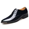 Sapatos de vestido preto couro baixo top macio homens cor sólida premium patente branco casamento tamanho 3848 230826