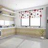 Занавес красная черная в горошек Тул Кухня маленькое окно Valance valance Sheer короткая спальня гостиная домашняя декор Voile Crapes