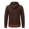 Herensweaters Gebreide jas met capuchon en lange mouwen Gezellige vesten met pluche voering Ritssluiting Zakken Voor Casual Herfst Winter