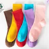 Women Socks 1Pair Cotton For Loose Sports Long Spring Winter Solid Color Korean Harajuku Student Girls Green Red Stockings