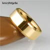 Band Rings 68mm High Quality Gold Color Wedding Band Men Women Tungsten Carbide Engagement Rings Beveled Edges Flat Polishing Comfort Fit 230826