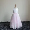 Robes de fille sans manches en dentelle, robe de mariée d'anniversaire, princesse bouffante pour enfants