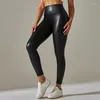 Women's Leggings Women Black Pu Leather Pants High Waist Sexy Trousers Thick Stretch Pantalon Mujer