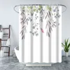 Shower Curtains Shower Curtain Green Plant Leaf Vines Flowers Print Modern Nordic Minimalist Polyster Home Decor Bathroom Curtain with Hooks 230826