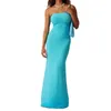 Casual Dresses Women Sleeveless Knitted Maxi Dress Sexy Twisted Cutout Bodycon Fitted Long For Cocktail Beach Streetwear