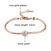 Link Armbänder KIOOZOL Koreanische Mode Elegante Perle Armband Für Frauen Rose Gold Silber Farbe Hochzeit Zubehör Schmuck KO1