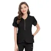 Tweedelige damesbroeken Groothandel Dameskleding Stijlvolle scrubsets Ziekenhuiswerkpakken Tops Broek Effen Kleur Unisex Operatie-uniform Verpleegstersaccessoires 230826