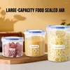 Opslag Flessen 600-1500ML Voedsel Containers Verzegelde Potten Vochtbestendige Schaal Doos Keuken Grof Granen Bonen Transparante organizer