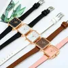 Relógios de pulso Sdotter Chegada Moda 2023 Mulheres Vestido Relógio Quartz Simples Elegante Square Dial Couro Strap Relógio de Pulso Relogio Feminino M