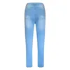 Jeans pour femmes Denim pour femmes taille haute maigre stretch déchiré Bulifting avant effiloché cheville pantalon détruit