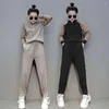 Kadınlar İki Parçalı Pantolon Sonbahar Büyük Boyutlu Sıradan Zip Kadınlar hırka Kazak Trailtsuits Leopar Örme Jumper Suits Harem 2 Parça Kış