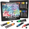 Painting Supplies Acrylic Paint 24 Colors 22ml Tube Set for Fabric Clothing Rich Pigments Artists 230826