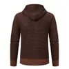 Pulls pour hommes Hommes Pull en tricot Cardigans à capuche confortables avec doublure en peluche Poches à glissière pour décontracté automne hiver tricots chauds