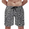 Shorts pour hommes Noir Rouge Zebra Stripe Board Summer Animal Print Nouveauté Vintage Beach Pantalons courts Hommes Sportswear Séchage rapide Trunks