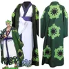 Theme Costume Anime Roronoa Zoro Cosplay Costume Wano Kuni Country Kimono Robe Full Suit Outfits Halloween Carnival Suit 230826