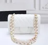 Top Designes bags custom luxury brand handbag channel Women's bag 2023 leather gold chain crossbody black and white pink cattle clip sheepskin shoulder