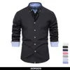 Heren Overhemden AIOPESON 2023 Herfst Katoen Oxford Shirt Lange Mouw Button Down Social Business Casual voor Mannen 230826