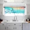 Curtain Surfing Waves Sunset Coconut Trees Kitchen Small Tulle Sheer Short Bedroom Living Room Home Decor Voile Drapes