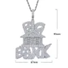 Anhänger Halsketten Iced Out Bling Heavy Chunky CZ Buchstabe Big Bank Anhänger Halskette Zirkonia Dollar Symbol Bank Charm Männer Hip Hop Schmuck 230826