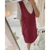 Abiti casual 2023 Abito da donna rosso senza maniche con cinturino Abito elegante Y2k Primavera Midi Maxi abiti lunghi Serata da ballo Prom Tunica Sexy Oem Estate