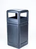 Conteneurs à emporter jetables PolyTec Conteneur à déchets carré de 42 gallons avec couvercle en dôme couleur noir 230826