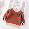 Pullover Boys Winter Sweater Kids Fashion knitting Sweater Cotton Children clothing long sleeves Top Girls Smile Pattern Pullover Sweater 230826