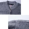 Pulls pour hommes Slim Fit Pull Manteau Contraste Couleur Col V Tricot Cardigan Rayures Fermeture À Glissière Automne Hiver Pour Hommes