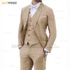 Men's Suits Blazers Linen Suit for Men 3 Pieces Casual Slim Fit Summer Classic Blazer Vest Pants Set Formal Prom Wedding Business Men Tuxedos 230827