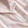 女性用スリープウェア2023夏のカジュアルな格子縞のパジャマセットレディースコットンスーツ女性半袖セット
