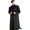Мужские траншевые пальто траншея мужская шерстяная шерстяная шерстяная одноверенный длинное пальто