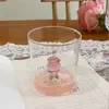 Verres à vin 300ML, tasse d'eau en verre avec Rose 3D, décoration d'arbre de noël pour fête, tasse de café et de lait, cadeaux pour amoureux de la maison