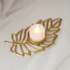 Candle Holders 1PC Nordic Decor Wrought Iron Candlestick Leaf Holder Desktop Ornament Living Room Bedroom Restaurant