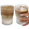 Verres à vin ondulation tasse à café en verre tasses à boire thé anti-dérapant élégant Transparent pour le lait Cappuccino