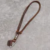 Chaînes Brown Simple Hipster Collier en peau de vache pour hommes Hip Hop Pendentif en cuir Corde Bijoux