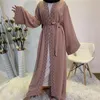 Vêtements ethniques 2023 Abayas musulmanes pour femmes Abaya Élégant Dubaï Turquie Arabe Islamique Caftan Saoudien Robe à lacets Robe