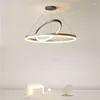 Lustres modernos sala de estar LED lustre simples luxo quarto lâmpada minimalista mestre anel restaurante