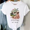 Women's T-skjortor Kort ärm Summer Sweet and Cute Flower Print Casual T-shirt Top Basic Fashion Cartoon Mönster Kläder T-Shi