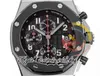 JJF 2617 Volcano A3126 Chronograph Automatic Mens Watch 42mm rostfritt stål Svart texturerat Dial Leather Strap 2023 Super Edition Eternity armbandsur