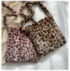 Evening Bags Leopard Print Shoulder Women Bag Winter Soft Faux Fur Ladies Hand Bags Casual Fluffy Crossbody Messenger Bag Bolsa Feminina 230826
