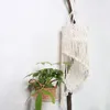 Tapices Macrame colgante de pared hecho a mano en forma de lámpara tapiz bohemio tejido decoración del hogar dormitorio sala de estar pantalla