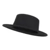 Pork Pie Hat Fit For Man Women Winter Autumn Men Casual Top Outdoor Warm Woolen Flat Brim Jazz Vintage Classic