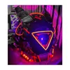 Feestmaskers Cyberpunk-masker voor volwassenen Rode LED-lichtlamp Techwear Mechanische stijl Cosplay Ghostface-helm Halloween-cadeaus voor mannen 230826