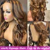 Glueless Highlight 613 Brown Wig Body Wave Lace Front Wig HD Transparent Lace Wig 13x4 Colored Human Hair Wigs for Women 100% human hair