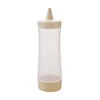 Ensembles de vaisselle 3 PCS Bouteille à presser Sauce Récipients en plastique transparent Go Couvercles Vinaigrette