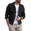 Jaquetas masculinas Jaqueta preta 2023 Mens Denim Slim Fit Moda Casual Bolso Casaco Homens Bonito Primavera Outono Clássico 230826