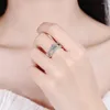 Cluster ringen echte Moissanite 14k wit goud verguld 4 Prong Petite Twisted Vine 1CT diamanten verlovingsring belofte cadeau bruidssieraden