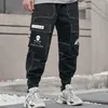 Herenbroeken Multi Pocket Cargo Mannelijke High Street Hiphop Overalls Casual reissportbroeken Merk streetwear